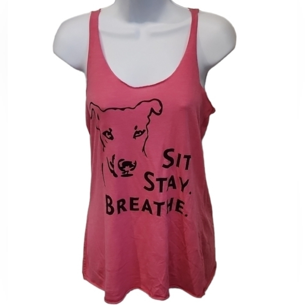 𝅺SIT. Stay. Breathe. Dog Lovers Razor Back Tank